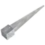 Ground spikes 2 pcs silver galvanized steel 12x12x89 cm by vidaXL, Spikes for anchoring in the ground - Ref: Foro24-145425, P...