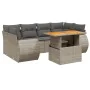 7-piece garden sofa set with gray PE rattan cushions by vidaXL, Garden sets - Ref: Foro24-3272096, Price: 529,81 €, Discount: %