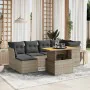 7-piece garden sofa set with gray PE rattan cushions by vidaXL, Garden sets - Ref: Foro24-3275482, Price: 487,42 €, Discount: %