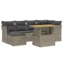 7-piece garden sofa set with gray PE rattan cushions by vidaXL, Garden sets - Ref: Foro24-3275482, Price: 487,42 €, Discount: %