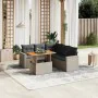 6-teiliges Gartenmöbel-Set und graue synthetische Rattankissen von vidaXL, Gartensets - Ref: Foro24-3271312, Preis: 445,99 €,...