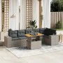 7-teiliges Gartensofa-Set mit grauen PE-Rattan-Kissen von vidaXL, Gartensets - Ref: Foro24-3272649, Preis: 531,26 €, Rabatt: %