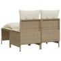 Gartensofa-Set mit Kissen, 4-teilig, beiges synthetisches Rattan von vidaXL, Gartensets - Ref: Foro24-368375, Preis: 187,32 €...