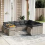 10-piece garden sofa set with gray synthetic rattan cushions by vidaXL, Garden sets - Ref: Foro24-3272362, Price: 709,00 €, D...