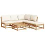 6-piece garden furniture set with solid acacia wood cushions by vidaXL, Modular outdoor sofas - Ref: Foro24-3214301, Price: 6...