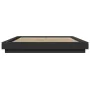 Bed frame with LED lights black engineered wood 160x200cm by vidaXL, Beds and slatted bases - Ref: Foro24-3281085, Price: 221...