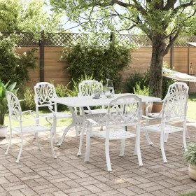 7-piece white cast aluminum garden dining set by vidaXL, Garden sets - Ref: Foro24-3216314, Price: 1,00 €, Discount: %