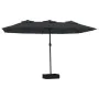 Double umbrella with LED lights black 449x245 cm by vidaXL, Umbrellas - Ref: Foro24-362959, Price: 196,67 €, Discount: %