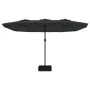 Double umbrella with LED lights black 449x245 cm by vidaXL, Umbrellas - Ref: Foro24-362959, Price: 196,67 €, Discount: %