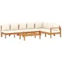 Gartensofa-Set mit Kissen 5-teilig aus massivem Akazienholz von vidaXL, Gartensets - Ref: Foro24-3214859, Preis: 712,12 €, Ra...