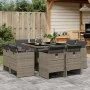 Garten-Essgruppe 9-teilig und graue synthetische Rattankissen von vidaXL, Gartensets - Ref: Foro24-3277783, Preis: 565,24 €, ...