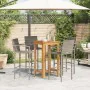 Gartentisch und Hocker 5 Stück Akazienholz PE Rattan grau von vidaXL, Gartensets - Ref: Foro24-3295277, Preis: 347,90 €, Raba...