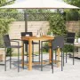 Gartentisch und Hocker 5 Stück Akazienholz PE Rattan schwarz von vidaXL, Gartensets - Ref: Foro24-3295289, Preis: 357,22 €, R...