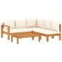 Gartensofa-Set mit Kissen 4-teilig aus massivem Akazienholz von vidaXL, Gartensets - Ref: Foro24-3214857, Preis: 541,10 €, Ra...