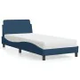 Bed with blue fabric mattress 90x200 cm by vidaXL, Beds and slatted bases - Ref: Foro24-3208330, Price: 258,02 €, Discount: %