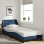 Bed with blue fabric mattress 90x200 cm by vidaXL, Beds and slatted bases - Ref: Foro24-3208330, Price: 258,02 €, Discount: %