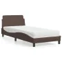 Bed with brown synthetic leather mattress 90x200 cm by vidaXL, Beds and slatted bases - Ref: Foro24-3208339, Price: 258,53 €,...