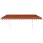 Toldo retráctil manual con LED naranja y marrón 5x3,5 m de vidaXL, Toldos - Ref: Foro24-3070065, Precio: 581,21 €, Descuento: %