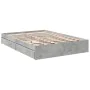 Concrete gray engineered wood bed with drawers 120x200 cm by vidaXL, Beds and slatted bases - Ref: Foro24-3280667, Price: 169...