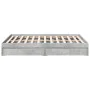 Concrete gray engineered wood bed with drawers 120x200 cm by vidaXL, Beds and slatted bases - Ref: Foro24-3280667, Price: 169...