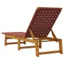 Sonnenliege aus massivem Akazienholz und rotem Stoff von vidaXL, Liegen - Ref: Foro24-366508, Preis: 113,70 €, Rabatt: %