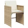 9-teiliges Garten-Esszimmer-Set mit Kissen synthetisches Rattan beige von vidaXL, Gartensets - Ref: Foro24-3277971, Preis: 55...