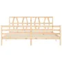 Double bed frame with solid wood headboard by vidaXL, Beds and slatted bases - Ref: Foro24-3194391, Price: 143,76 €, Discount: %