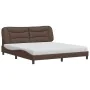 Bed with brown synthetic leather mattress 180x200 cm by vidaXL, Beds and slatted bases - Ref: Foro24-3208740, Price: 498,71 €...