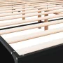 Engineered wood and black metal bed frame 140x200cm by vidaXL, Beds and slatted bases - Ref: Foro24-3279997, Price: 167,37 €,...