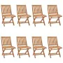 Folding garden chairs 8 pcs solid teak wood with cushions by vidaXL, Garden chairs - Ref: Foro24-3072886, Price: 732,13 €, Di...