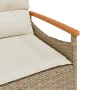 Gartenbank und Kissen aus beigem synthetischem Rattan, 116 x 62,5 x 74 cm von vidaXL, Gartenbänke - Ref: Foro24-368403, Preis...