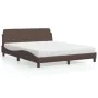 Bed with brown synthetic leather mattress 160x200 cm by vidaXL, Beds and slatted bases - Ref: Foro24-3208439, Price: 454,17 €...