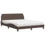 Bed with brown synthetic leather mattress 160x200 cm by vidaXL, Beds and slatted bases - Ref: Foro24-3208439, Price: 454,17 €...