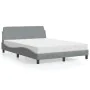 Bed with light gray fabric mattress 140x190 cm by vidaXL, Beds and slatted bases - Ref: Foro24-3208384, Price: 322,31 €, Disc...