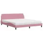 Cama con colchón terciopelo rosa 180x200 cm de vidaXL, Camas y somieres - Ref: Foro24-3208456, Precio: 421,23 €, Descuento: %