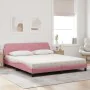 Cama con colchón terciopelo rosa 180x200 cm de vidaXL, Camas y somieres - Ref: Foro24-3208456, Precio: 421,23 €, Descuento: %