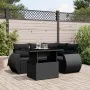 5-teiliges Gartenmöbel-Set und Kissen aus synthetischem Rattan schwarz von vidaXL, Gartensets - Ref: Foro24-3268505, Preis: 4...