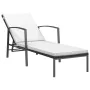 Garden lounger with black synthetic rattan cushion by vidaXL, Loungers - Ref: Foro24-317641, Price: 87,51 €, Discount: %