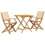 3-teiliges Bistroset aus Stoff und massivem Buchenholz von vidaXL, Gartensets - Ref: Foro24-3281883, Preis: 198,40 €, Rabatt: %