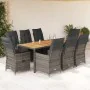 Garden dining set 9 pieces and gray synthetic rattan cushions by vidaXL, Garden sets - Ref: Foro24-3276730, Price: 1,00 €, Di...