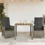 Garden chairs and table with cushions 3 pieces gray PE rattan by vidaXL, Garden sets - Ref: Foro24-3276723, Price: 303,37 €, ...