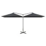 Double parasol with anthracite gray steel pole 600x300 cm by , Umbrellas - Ref: Foro24-312556, Price: 153,11 €, Discount: %