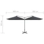 Double parasol with anthracite gray steel pole 600x300 cm by , Umbrellas - Ref: Foro24-312556, Price: 153,11 €, Discount: %