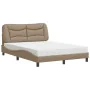 Bed with cappuccino synthetic leather mattress 120x200 cm by , Beds and slatted bases - Ref: Foro24-3208714, Price: 431,04 €,...