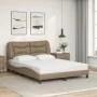 Bed with cappuccino synthetic leather mattress 120x200 cm by , Beds and slatted bases - Ref: Foro24-3208714, Price: 431,04 €,...