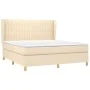 Box spring bed with cream fabric mattress 160x200 cm by , Beds and slatted bases - Ref: Foro24-3128698, Price: 600,49 €, Disc...