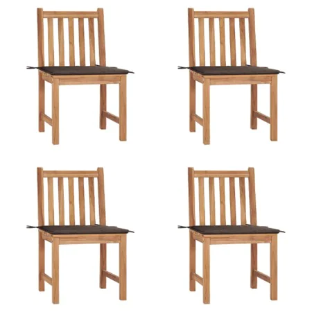 Garden chairs 4 units solid teak wood with cushions by , Garden chairs - Ref: Foro24-3073096, Price: 422,94 €, Discount: %