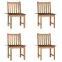 Garden chairs 4 units solid teak wood with cushions by , Garden chairs - Ref: Foro24-3073096, Price: 422,94 €, Discount: %