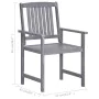 Garden chairs with cushions 8 pcs solid gray acacia wood by , Garden chairs - Ref: Foro24-3078230, Price: 541,60 €, Discount: %