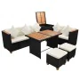 7-piece garden furniture set with black synthetic rattan cushions by , Garden sets - Ref: Foro24-43008, Price: 676,74 €, Disc...